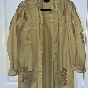 Khaki button down shirt